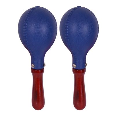 PAR DE SONORA PLASTICA CON MANGO MADERA AZUL RMX