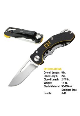 Imagen 2 del producto CUCHILLO NAVAJA PLEGABLE CAT 980010 PUNTA CURVA