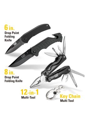 Imagen 2 del producto JUEGO DE CUCHILLOS Y HERRAMIENTAS MÚLTIPLES CAT DE 4 PIEZAS 980103