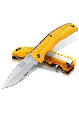 Imagen 2 del producto CUCHILLO NAVAJA PLEGABLE CAT 980006 PUNTA CURVA/DENTADA