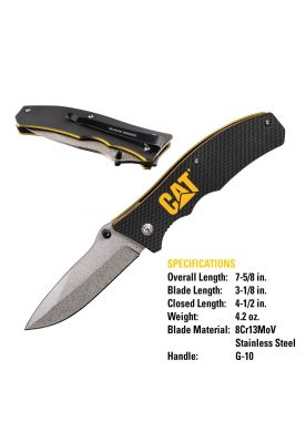 Imagen 2 del producto CUCHILLO NAVAJA PLEGABLE CAT 980002 PUNTA CURVA