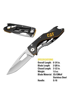 Imagen 2 del producto CUCHILLO NAVAJA PLEGABLE CAT 980298 PUNTA CURVA