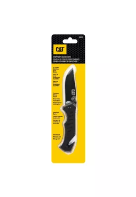CUCHILLO NAVAJA PLEGABLE CAT 980012 PUNTA CURVA CON ROTURA DE VIDRIO Y CORTADOR DE BANDA