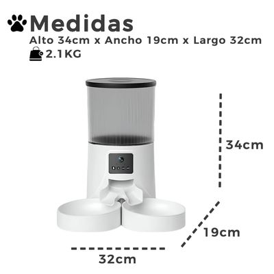 Imagen 2 del producto Dispensador Automatico Comida Mascotas 4 lts. Camara Wifi