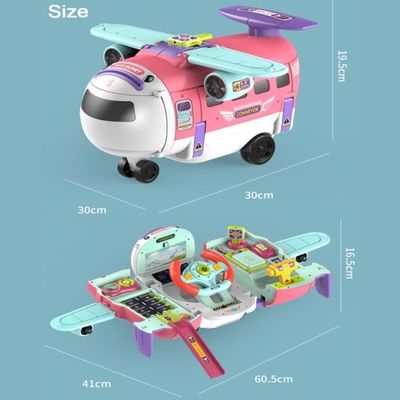 Imagen 2 del producto Avion Juguete Simulador de Piloto Alcancia 3 en 1 Rosado