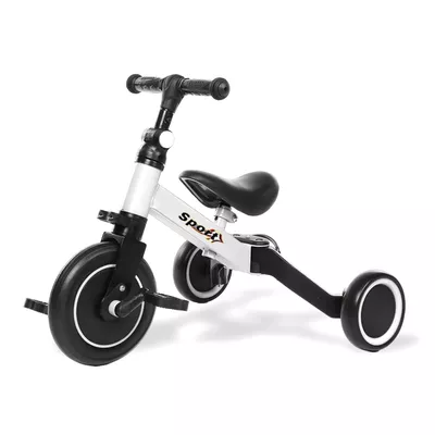 Triciclo Correpasillos Bicicleta de Aprendizaje Multiposiciones 3 En 1 Blanco