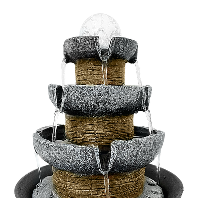 Fuente de agua Cascada natural 3 niveles con iluminación LED