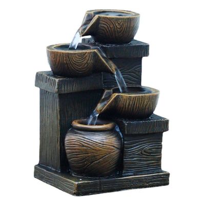 Imagen 1 del producto Decoración Cascada Cuenco Fuente de Escritorio 4 Niveles con Luces LED