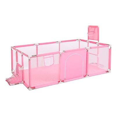 Corral de Seguridad Bebe 180cm Con Aro y Pelotitas Rosado