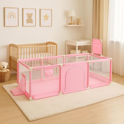 Imagen 2 del producto Corral de Seguridad Bebe 180cm Con Aro y Pelotitas Rosado