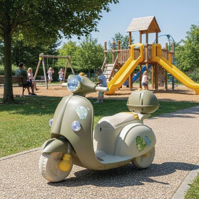 Imagen 2 del producto Moto Vespa Eléctrica Infantil DinoRide con Maletin 