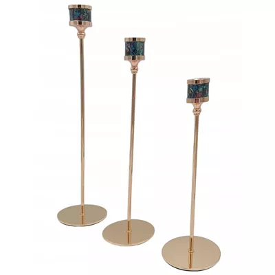 Imagen 1 del producto Candelabro 3 Piezas Porta Vela Centro de Mesa Iris Mosaico