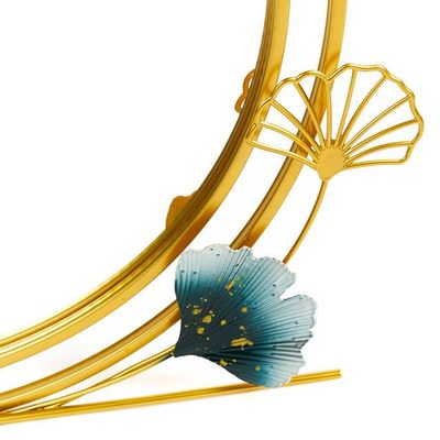 Imagen 2 del producto Espejo Redondo Deco Mural Dorado Floral 70 cm