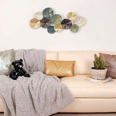 Imagen 2 del producto Cuadro Decorativo Adorno Pared Metalico Hojas de Loto