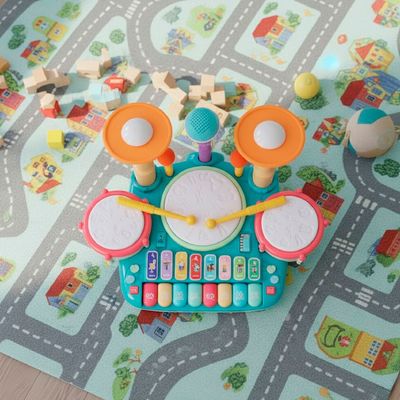 Imagen 2 del producto Batería Juguete Piano Musical Didáctico 5 En 1 Micrófono