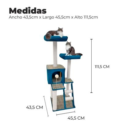 Imagen 2 del producto Torre Rascador de Gato 3 Pisos con Casa