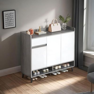 Imagen 2 del producto Zapatero Grey 3 Puertas con Cajon Organizador Estante 100 cm