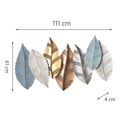 Imagen 2 del producto Adorno Decorativo Pared Placa Hojas Metalicas 110 cm