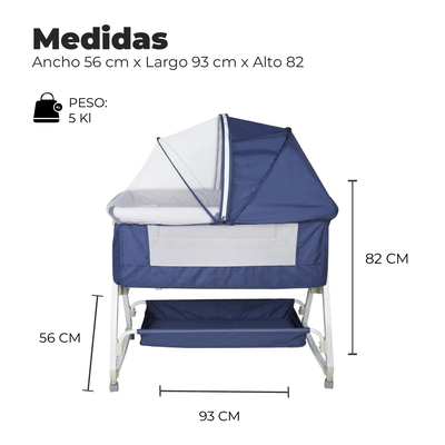 Imagen 2 del producto Cuna Colecho Moises Bebe Mecedora 6 Alturas Safe&soft.