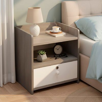 Imagen 2 del producto Velador Grey 2 Niveles 1 Cajon con Llave 41x33x26 Cm