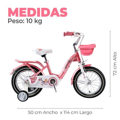 Imagen 2 del producto Bicicleta Niña Infantil De Paseo Pink Owl Rueditas Aro 16