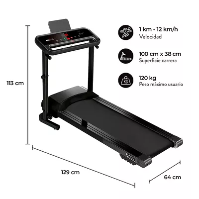 Imagen 2 del producto Trotadora Electrica K500 Plegable Super Compacta Negra