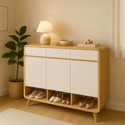 Imagen 2 del producto Zapatero Bicolor Puertas y Cajones Organizador Estante 122Cm