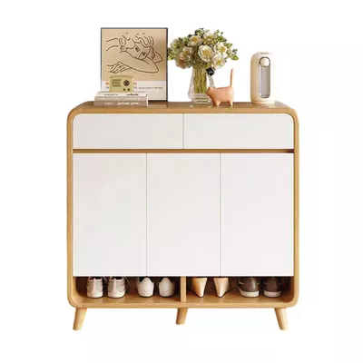 Zapatero Bicolor Puertas y Cajones Organizador Estante 100Cm