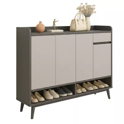 Imagen 1 del producto Zapatero Blackey 4 Puertas Organizador Estante + Cajón 118cm