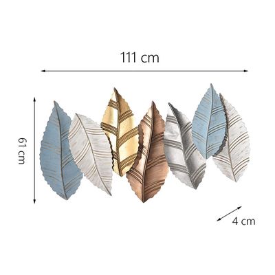 Imagen 2 del producto Cuadro Decorativo Adorno Pared Metalico Hojas Mallorca