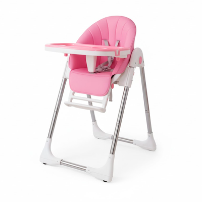 Silla De Comer Para Bebe / Niño Ecocuero altura Ajustable Rosado
