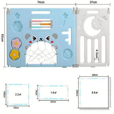 Imagen 2 del producto Corral de Seguridad Bebe Multiformas 8+2 Plegable Celeste