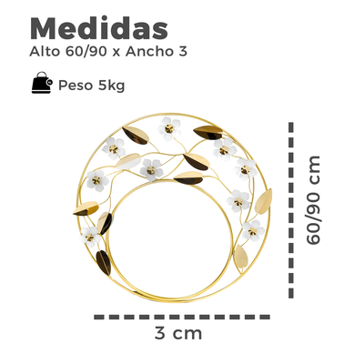 Imagen 2 del producto Espejo Decorativo Flores y Hojas Amsterdam