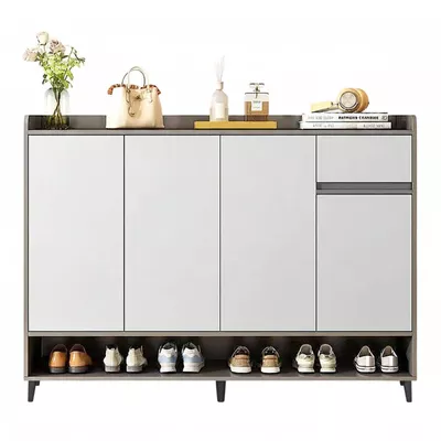 Zapatero Silver 4 Puertas con Cajon Organizador Estante 120Cm