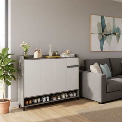 Imagen 2 del producto Zapatero Silver 4 Puertas con Cajon Organizador Estante 120Cm