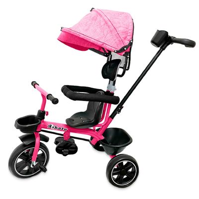 Triciclo Coche Infantil 5 En 1 Con Toldo y Mango