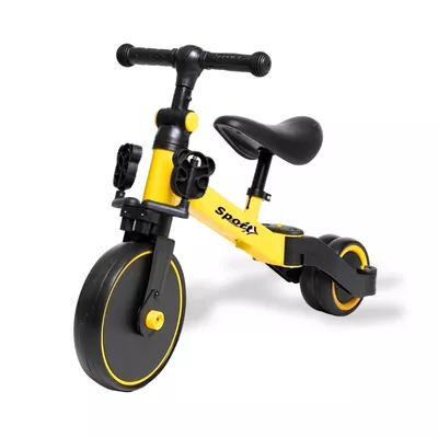 Triciclo Correpasillos Bicicleta de Aprendizaje Multiposiciones 3 En 1 Amarillo