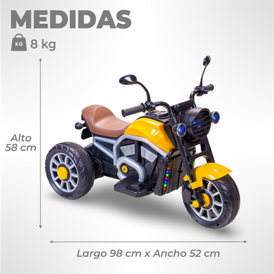 Imagen 2 del producto Moto Eléctrica Para Niños Motocicleta Clásica Luz Y Sonidos