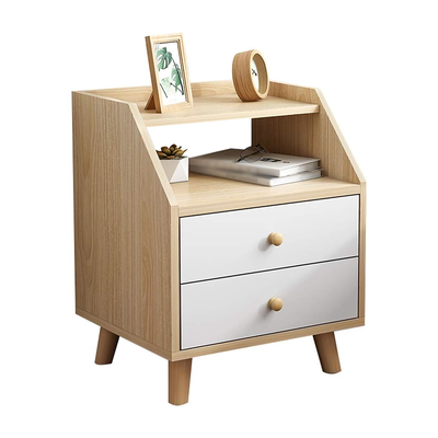 Velador para Dormitorio Doble Cajon Con Repisa