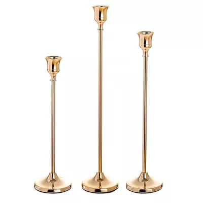 Imagen 1 del producto Candelabro 3 Piezas Porta Vela Centro Mesa Campana Europeo