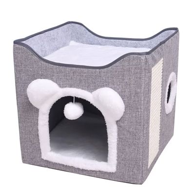 Cama Mascota Soft Confort Plegable Orejitas Con Techo 39cm