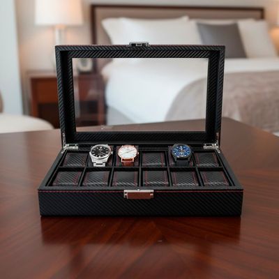 Imagen 2 del producto Caja Estuche Organizador de 12 Relojes Bordado Elegante