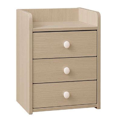 Velador Cajonera Mesa De Noche 3 Niveles Beige 48x33x31 Cm
