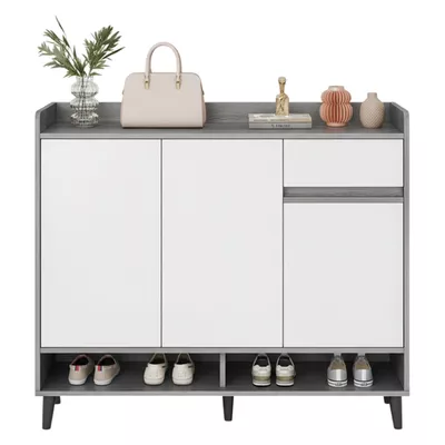 Zapatero Silver 3 Puertas con Cajon Organizador Estante 81Cm