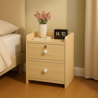 Imagen 2 del producto Velador Cajonera 2 Niveles con Cajones con Llaves 41x26x33Cm