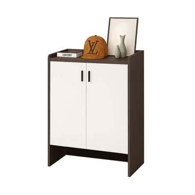 Zapatero Grey 2 Puertas Organizador 3 Estante 81x61x32 Cm