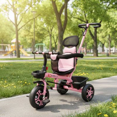 Imagen 2 del producto Coche Triciclo Infantil 4 En 1 Rosado