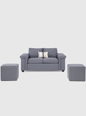 Imagen 2 del producto Sofá 2 cuerpos + 2 Pouf Sicilia Tela