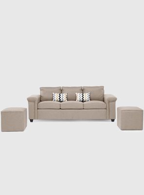 Imagen 2 del producto Sofá 3 cuerpos Sicilia + 2 Pouf Tela