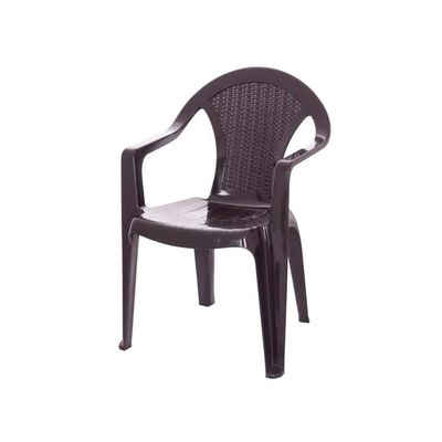 Silla Ratan Glamour Con Brazos Café